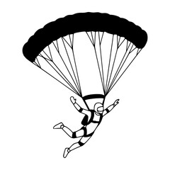 Skydiving Pose Line Art: Simplify Thrill with Minimalist Art