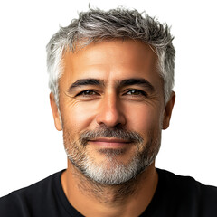 Obraz premium Charming Smiling Man Portrait – Transparent Background 