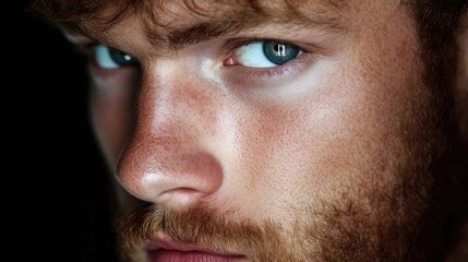 Obraz premium Close-up portrait of a man with intense gaze (20)