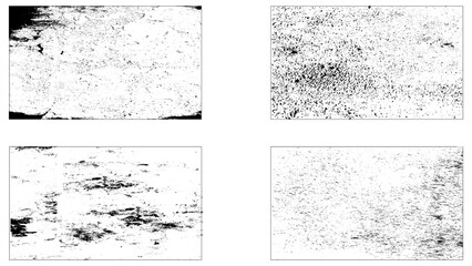 Obraz premium Set of fading wavy rectangular grunge. Vector dotted abstract halftone background set.