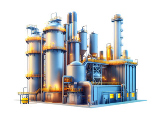 Obraz premium Rendering of Industrial Oil Refinery Plant with Intricate Piping and Tanks