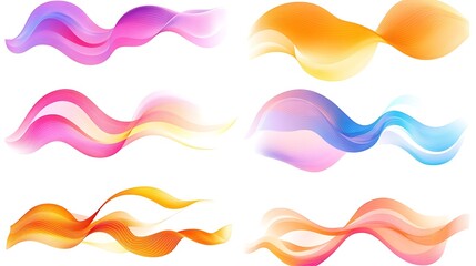 Fototapeta premium Colorful Abstract Wave Set. (1)