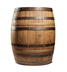 Fototapeta premium Old wooden barrels with deep textures on white background. 