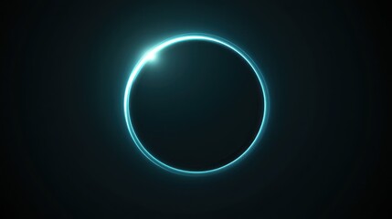 Glowing Teal Circle on Dark Background