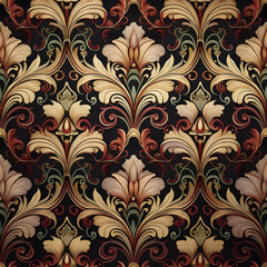 Gothic Floral Damask Wallpaper &ndash; Baroque & Ornate Design

