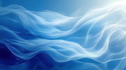 Fototapeta premium Ethereal, abstract waves flow in shades of blue, light, and white. Elegant