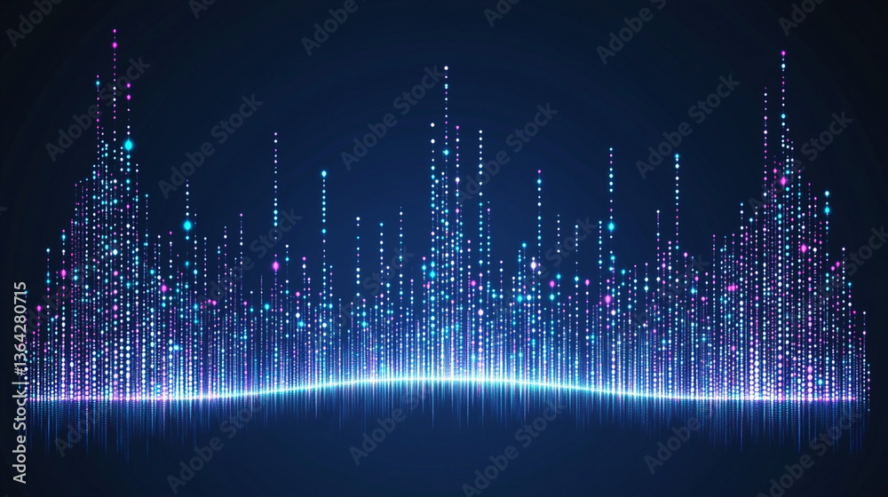 Poster dynamic data visualization digital space graphic design abstract high-tech conceptual