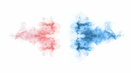 Fototapeta premium Abstract Smoke Clouds In Red And Blue Colors