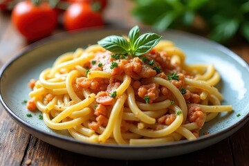 Mouthwatering Artistic Composition of Four Cheese Pasta Dish