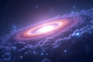Fototapeta premium An ethereal glowing nebula surrounding an invisible force, with gentle arcs of light weaving through