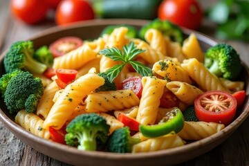 Premium Cavatappi Meal Featuring Veggies and Cheese