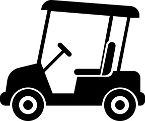 Golf car icon.Sport, vehicle transport. Outline, Car for golfers. Passenger transportation. Golfcar silhouette design vector style in a golf club with a car icon,black golf car icon vector.