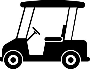 Golf car icon.Sport, vehicle transport. Outline, Car for golfers. Passenger transportation. Golfcar silhouette design vector style in a golf club with a car icon,black golf car icon vector.