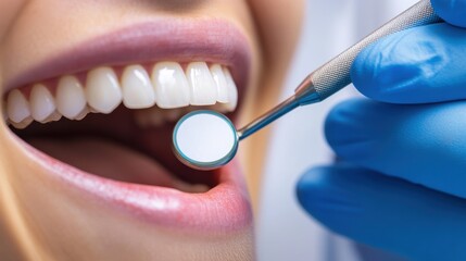 Close-Up of Patient's Teeth in Bright Dental Clinic