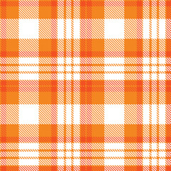 Dusty Pumpkin and Cool White Seamless Tartan Textile Design