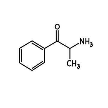 chemical structure of cathinone molecule