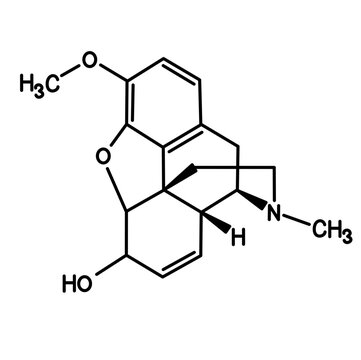 chemical structure of codein molecule