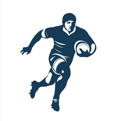 Fototapeta premium Rugby player icon silhouette