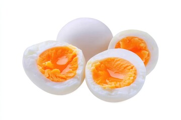 boiled eggs isolated on white background