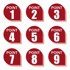 イラスト素材：数字アイコン１～９セット