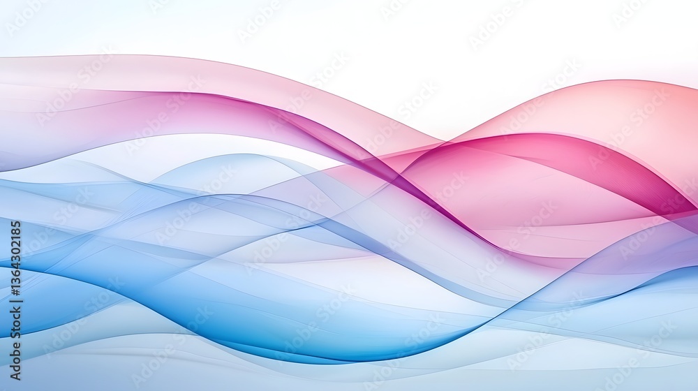 Poster Smooth flowing gradient waves in vivid hues seamlessly blending across a soft textured canvas for a captivating abstract backdrop