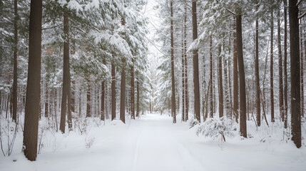 Fototapeta premium Examining how changing winter conditions affect the health of forests.