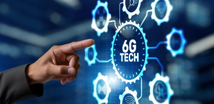 6G Network high-speed mobile Internet, new generation networks. Networking concept