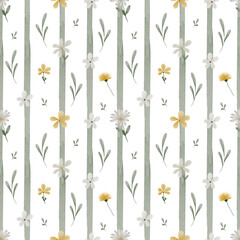 Seamless pattern with flowers illustrations in vintage style. Pattern for wallpapers, textile, fabric. 