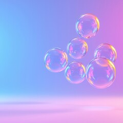 songkran festival concept, Bubbles floating against a colorful gradient background.