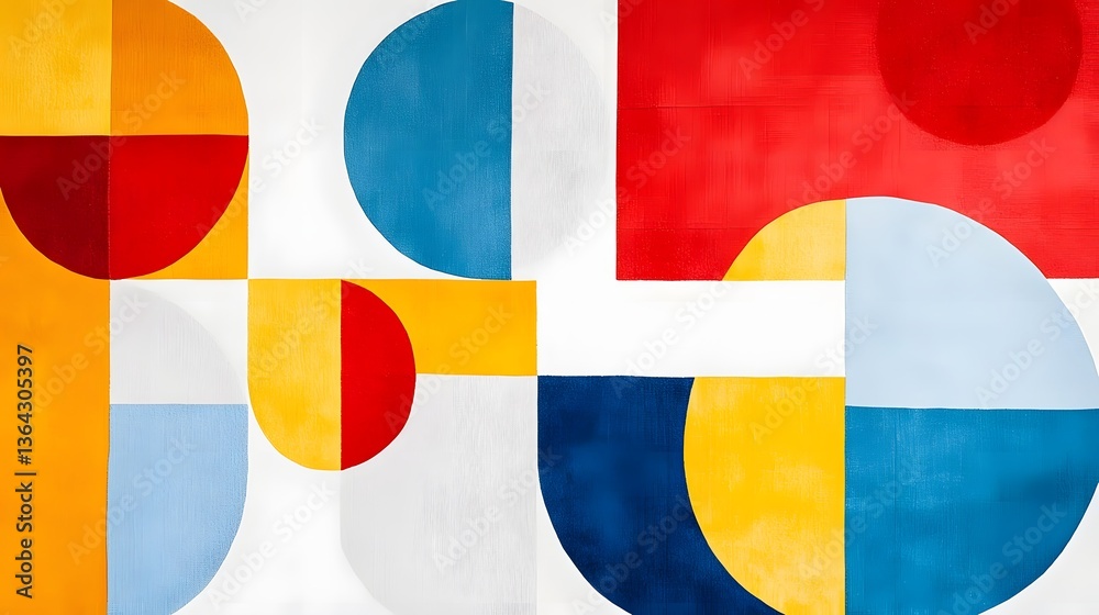 Fototapete a visually striking abstract composition showcasing a clean geometric layout with layered shapes in 