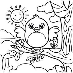 Obraz premium Cute Bird with a Round Belly