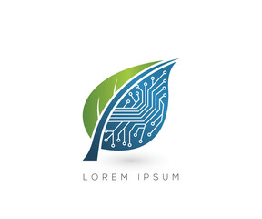 Eco technology logo design template
