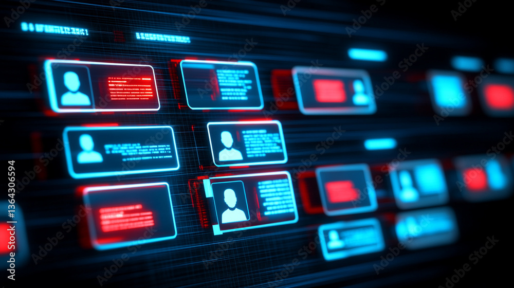 Poster data visualization event showcasing user profiles in a digital environment