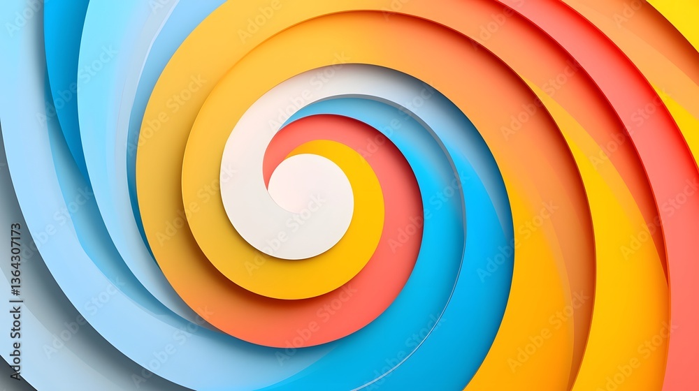 Aufkleber A vibrant and dynamic abstract design featuring overlapping circular gradients in a range of bold contrasting hues that create a mesmerizing optical illusion effect and a sense of depth and movement