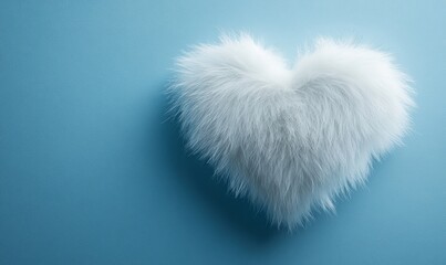 a fluffy heart-shaped cloud against a serene blue background. The heart exudes a sense of softness, warmth, and love