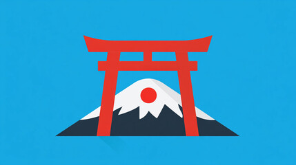 Exploring the iconic torii gate at mount fuji japan a cultural journey graphic design