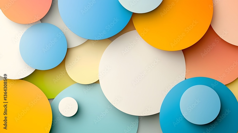 Aufkleber vibrant intersecting circles in a spectrum of bold colors and gradients generate a captivating optic