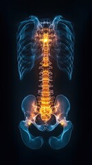 Radiant anatomical illustration of human spine