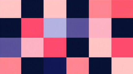 Fototapeta premium Geometric Color Blocks Pattern in Pink, Red, Blue, and Navy Tones