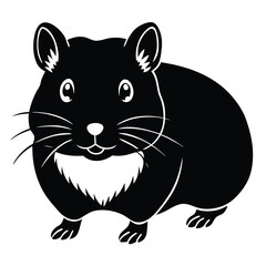 Fototapeta premium Beautiful Black And White Hamster silhouette vector art illustration