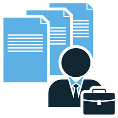 Business portfolio icon vector representing investment diversification, company assets, and financial strategy. Ideal for startups, corporate growth, and economic planning.