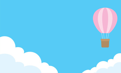ピンクの気球と空のベクターイラスト背景素材