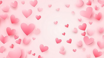 Pink Hearts Valentines Day Background.