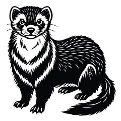 Ferret black silhouette vector design.
