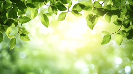 Obraz premium Fresh Green Leaves in Sunlight