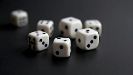 Dice on Black Surface