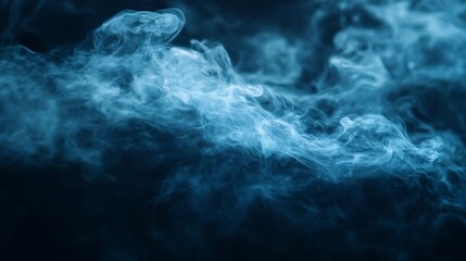 푸른 연기가 퍼지는 추상적인 배경, AI 생성