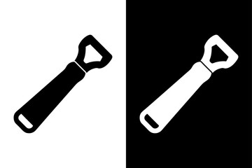 Bottle Opener Silhouette Vector  High-Quality Black & White Icon.