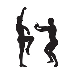 man in silhouette pose