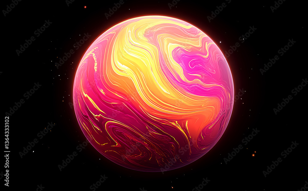 Wall mural abstract colorful planet in the universe
